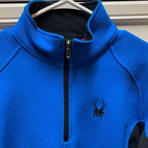 men’s blue and black spyder jacket
